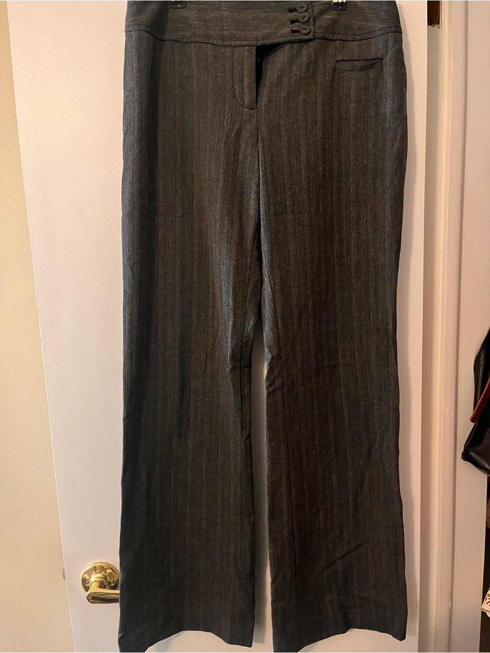 LOFT Heathered Charcoal Julie Wide-Leg Pants